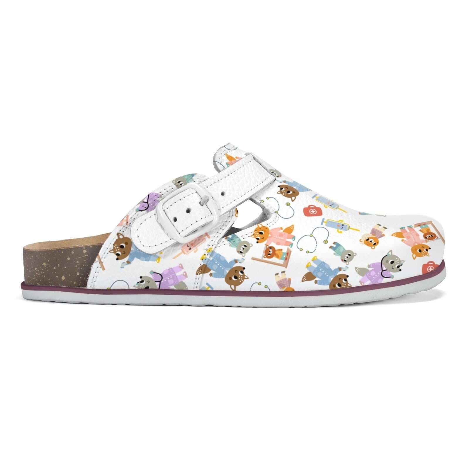 Pediatrician leather medical clogs