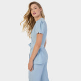 Damen Wickelkasack AMELIA - BABY BLUE