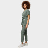 AMELIA tied medical apron - EUCALYPTUS GREEN 