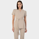 AMELIA - LATTE tied medical apron 