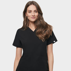 EMILY scrubs medical sweatshirt - BLACK - Model  ( 177 cm)