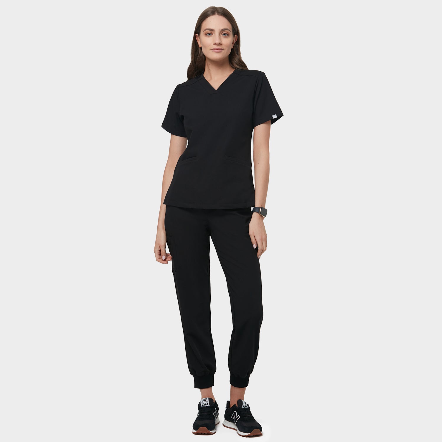 EMILY scrubs medical sweatshirt - BLACK