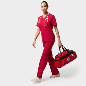 Damen Kasack EMILY - RED CHERRY - Modelka  ( 177 cm)