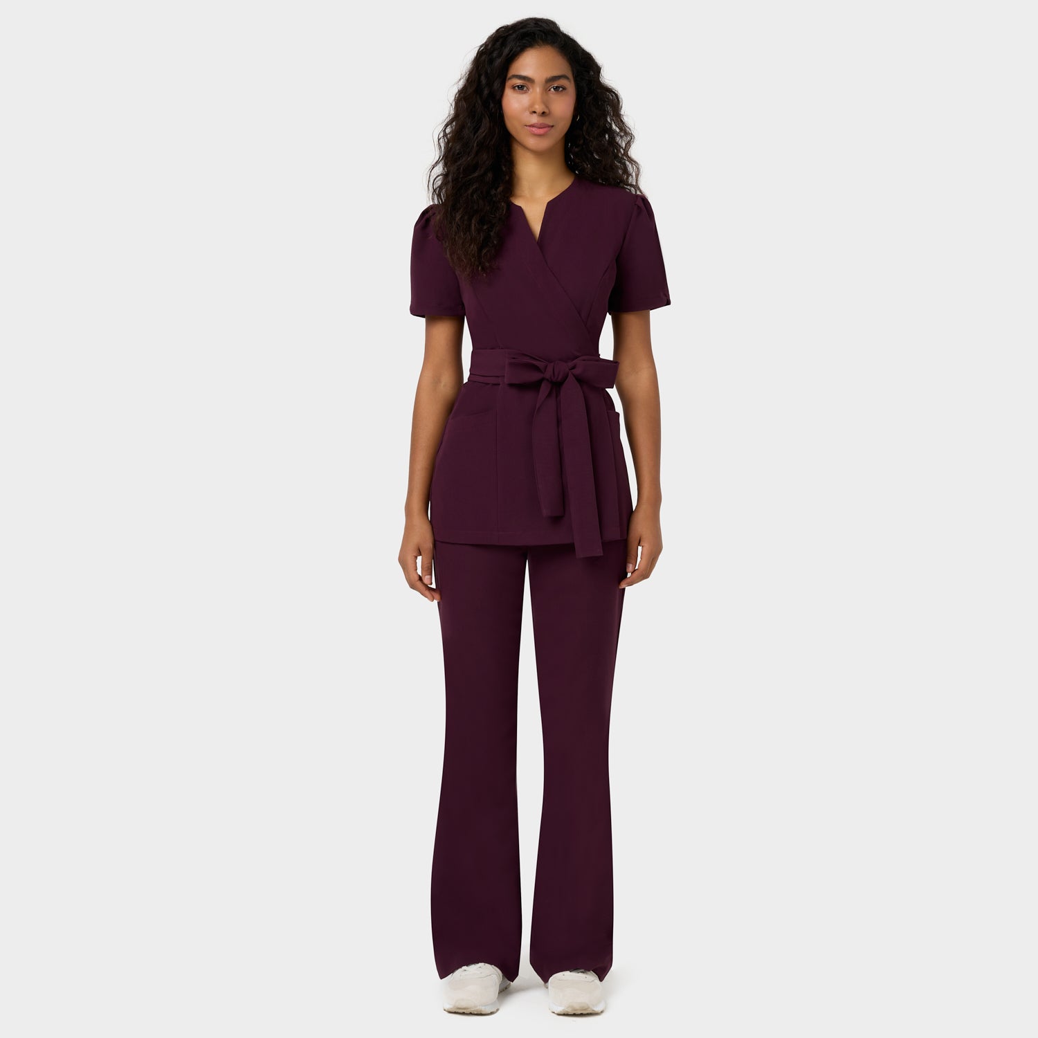 Damen Wickelkasack AMELIA - BURGUNDY