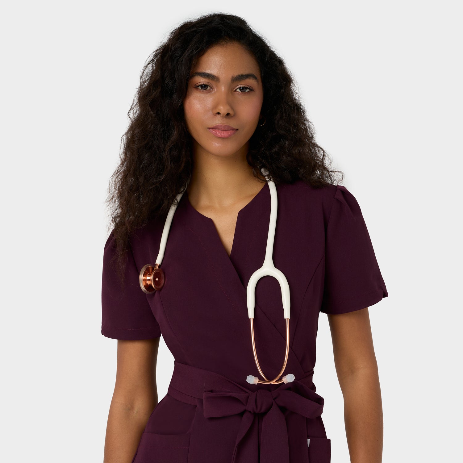 Damen Wickelkasack AMELIA - BURGUNDY
