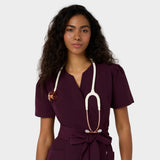 Damen Wickelkasack AMELIA - BURGUNDY