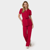Damen Wickelkasack AMELIA - RED CHERRY