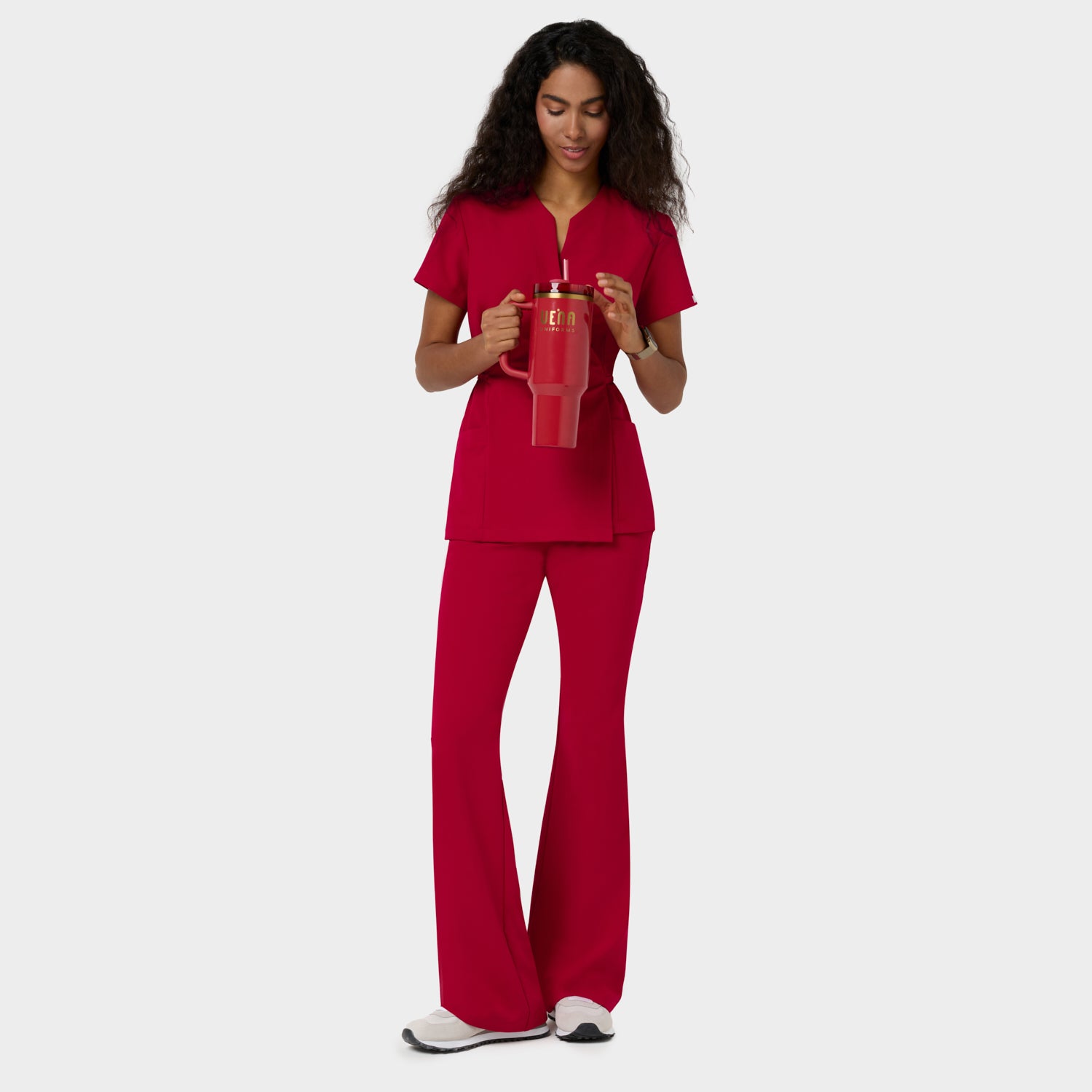 Damen Wickelkasack KATE - RED CHERRY