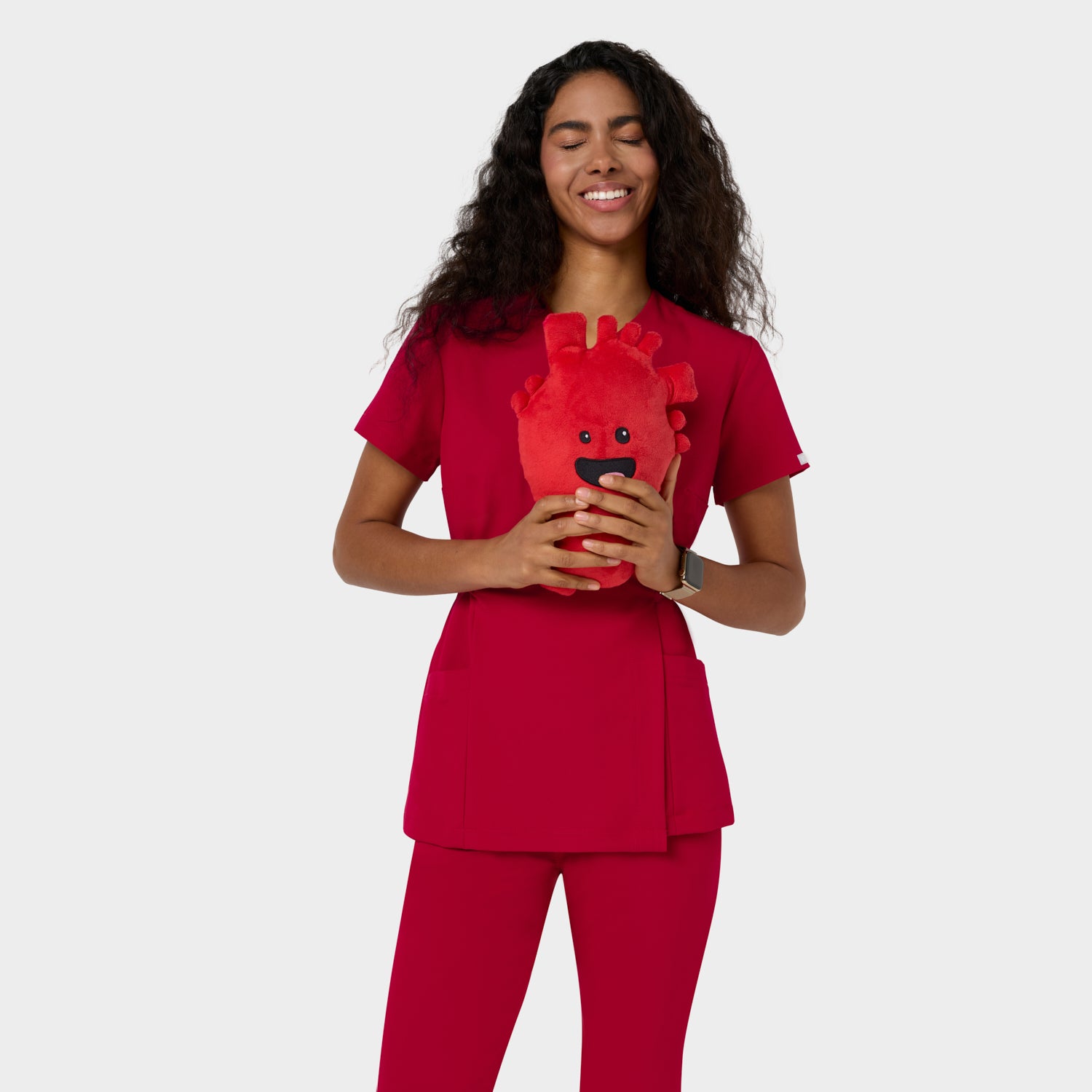 Damen Wickelkasack KATE - RED CHERRY