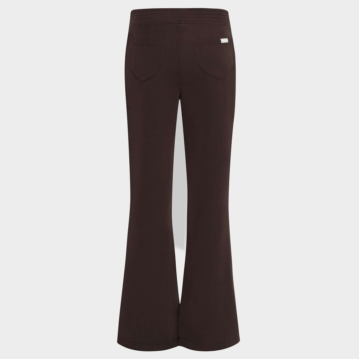 Spodnie medyczne flare Dark Chocolate - kobiece, modne, do bluzy medycznej - Vena Uniformy