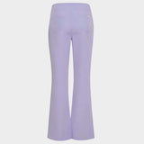 Damskie spodnie medyczne flare Soft Lilac - wysoka talia i elastyczna tkanina - Vena Uniformy