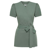 Damen Wickelkasack AMELIA - EUCALYPTUS GREEN