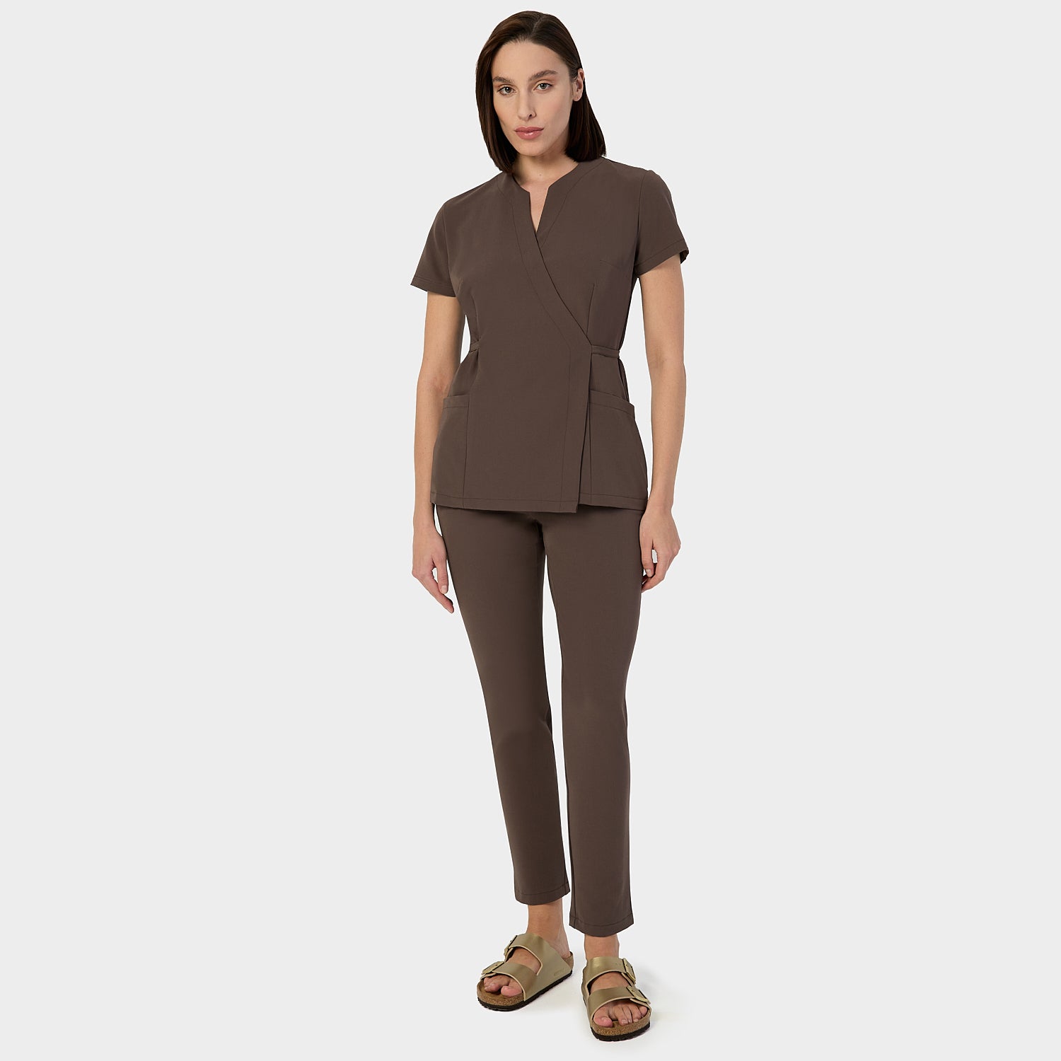 Damen Wickelkasack KATE - MILK CHOCOLATE