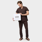 Men's medical blouse LOGAN - DARK CHOCOLATE