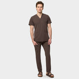 Men's medical blouse LOGAN - MILK CHOCOLATE