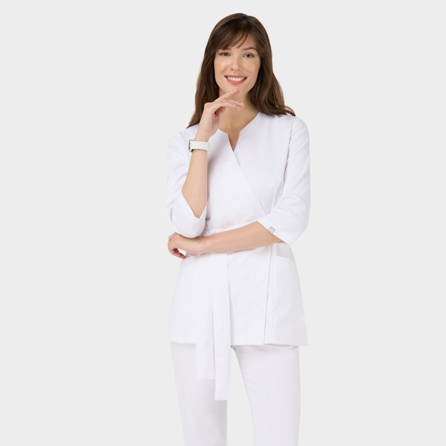 Damen Wickelkasack SOPHIA 3/4-Arm - WHITE