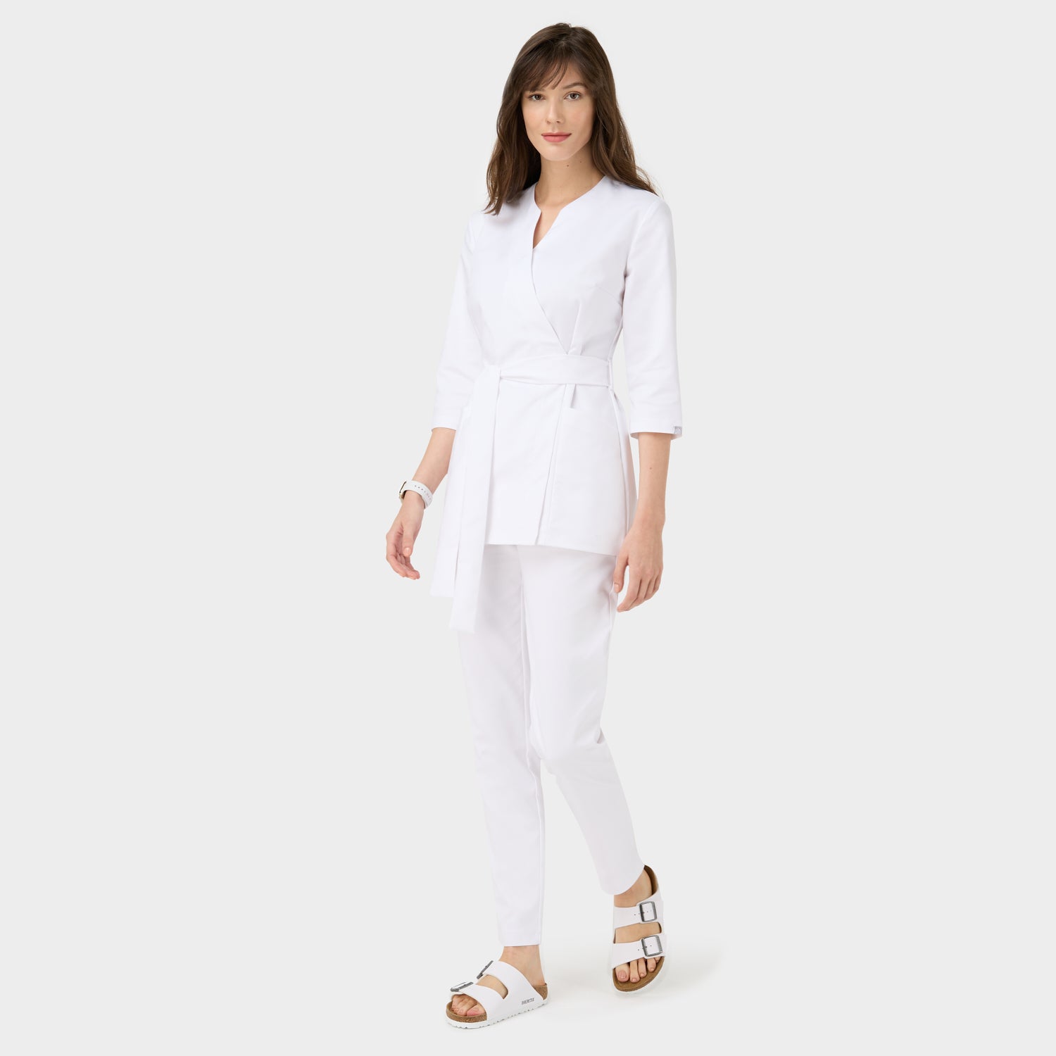 Damen Wickelkasack SOPHIA 3/4-Arm - WHITE