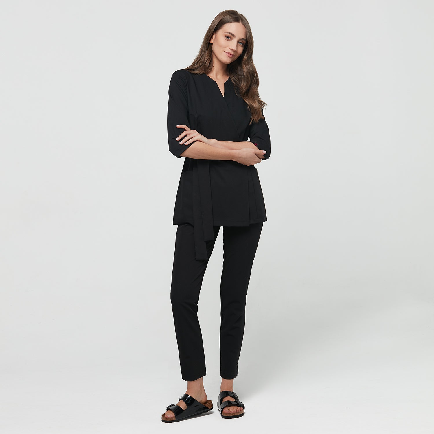 Damen Wickelkasack SOPHIA 3/4-Arm - BLACK