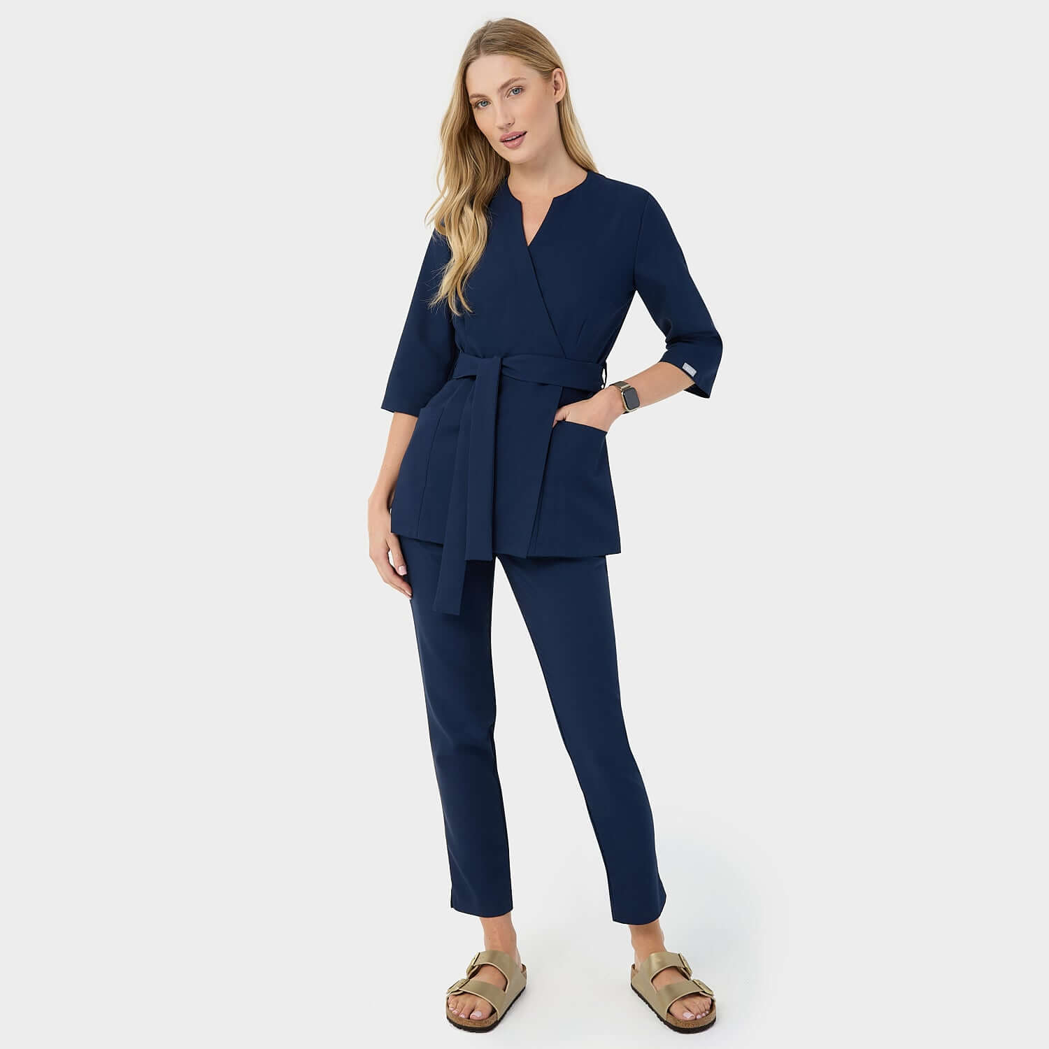 SOPHIA medical apron, 3/4 sleeves - NAVY 