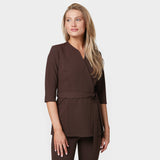 Damen Wickelkasack SOPHIA 3/4-Arm - DARK CHOCOLATE