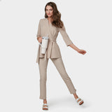Damen Wickelkasack SOPHIA 3/4-Arm - LATTE