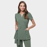 SOPHIA medical tie apron - EUCALYPTUS GREEN 