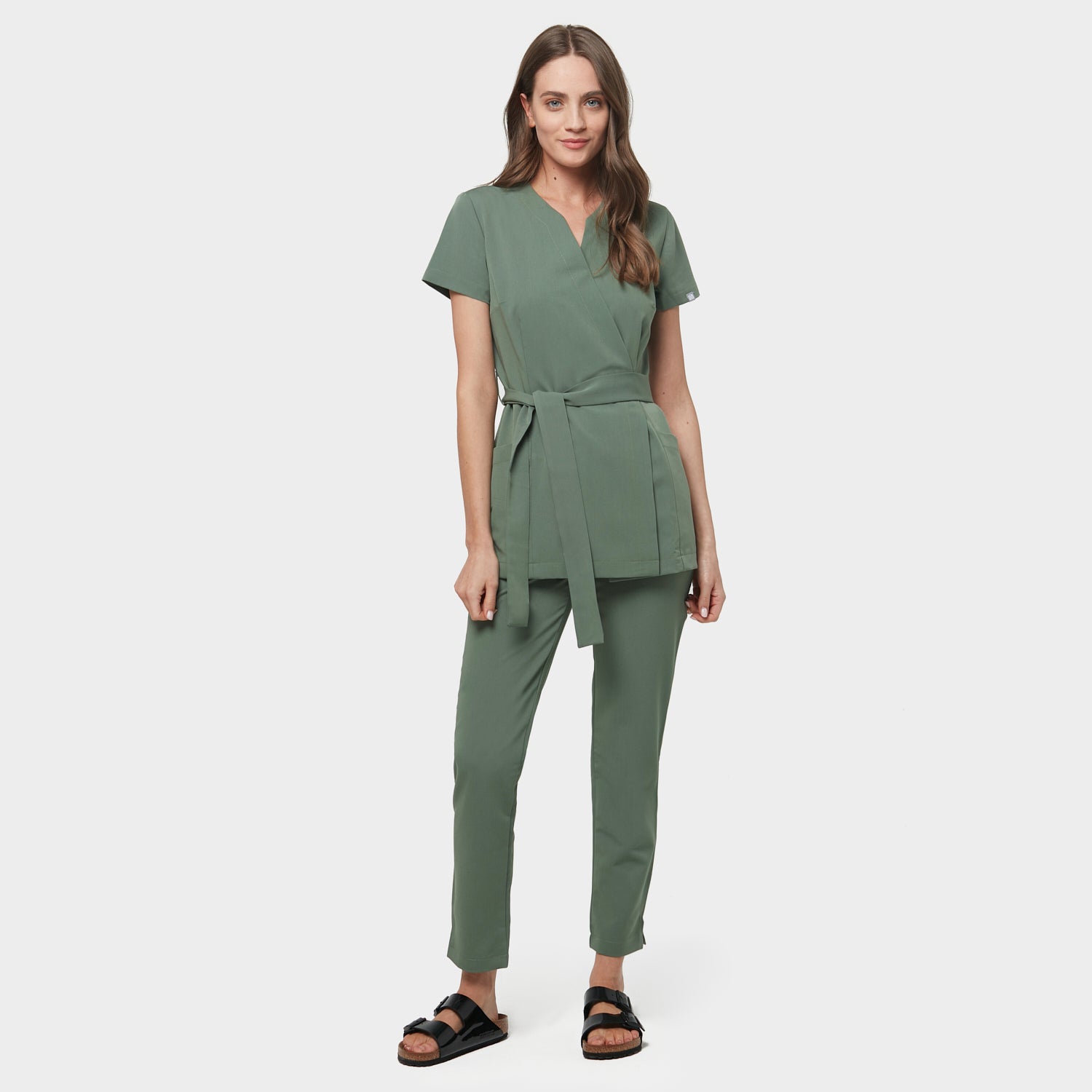 SOPHIA medical tie apron - EUCALYPTUS GREEN 