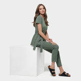 Damen Wickelkasack SOPHIA - EUCALYPTUS GREEN