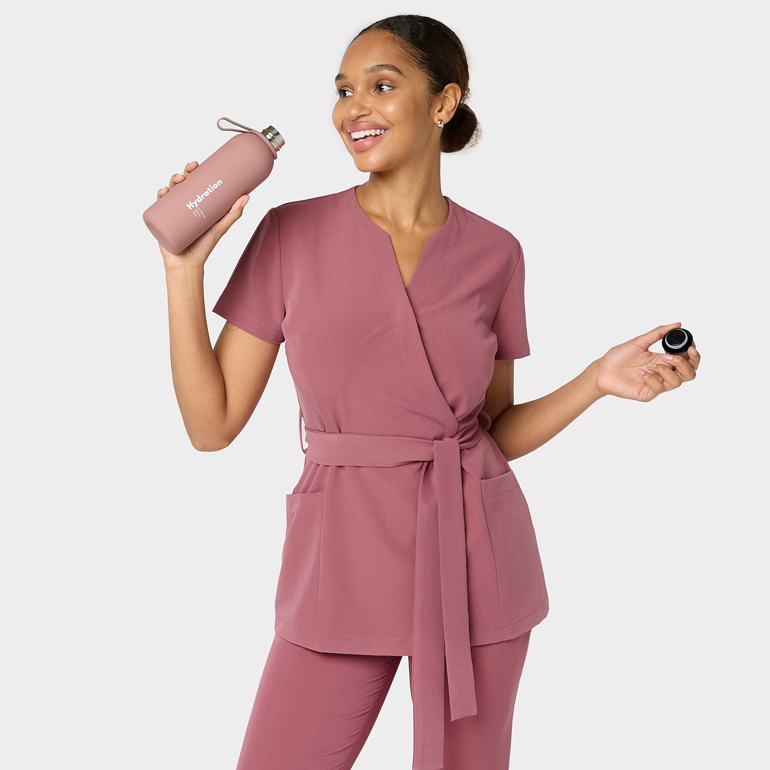 SOPHIA - WILD ROSE medical apron with tie 