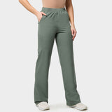 Women's wide medical trousers - EUCALYPTUS GREEN