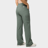 Women's wide medical trousers - EUCALYPTUS GREEN