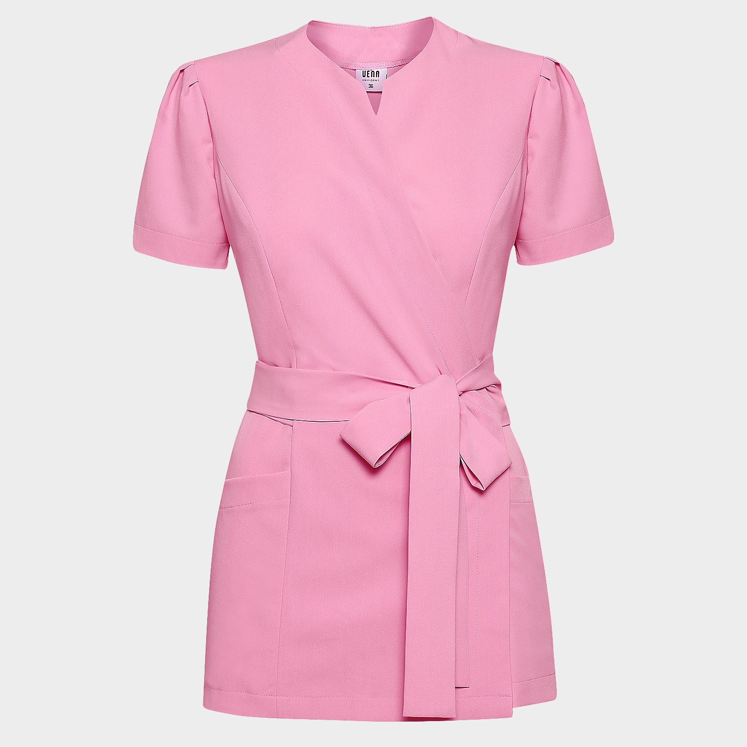 AMELIA tied medical apron - CANDY PINK 