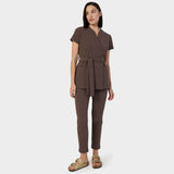 SOPHIA tied medical apron - MILK CHOCOLATE 