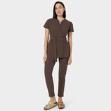 SOPHIA tied medical apron - MILK CHOCOLATE 
